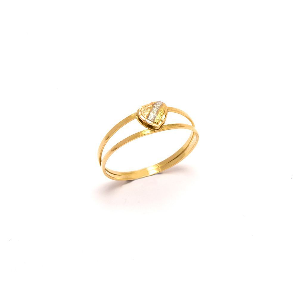 Anel Cora��o Tricolor em Ouro 18 Kilates - 22872